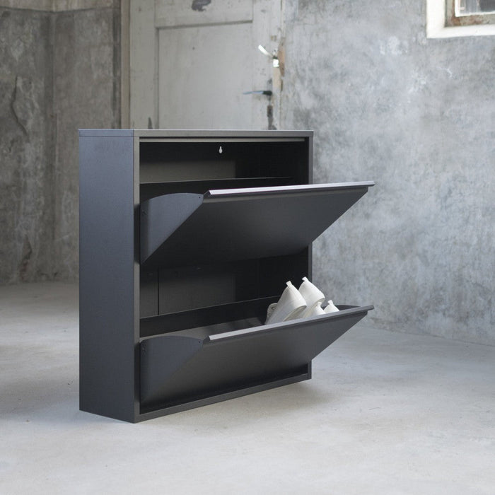 Schoenenkast BILLY 2 Staal Zwart 75x22.5x77.5cm Spinder Design-Schoenenrekken-Spinder