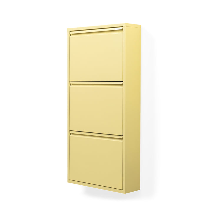 Schoenenkast BILLY 3 Staal Butter Yellow 50x15x103cm-Schoenenrekken-Spinder