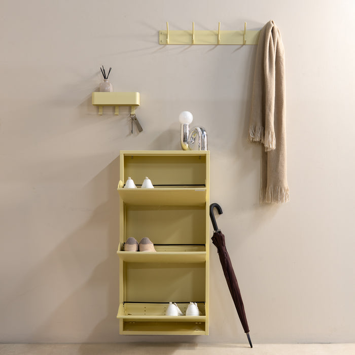 Schoenenkast BILLY 3 Staal Butter Yellow 50x15x103cm Spinder Design-Schoenenrekken-Spinder
