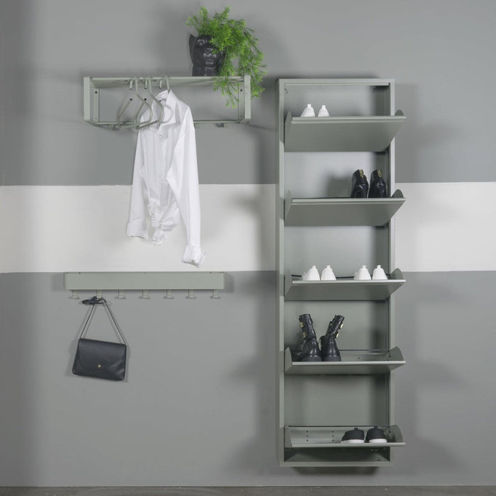 Schoenenkast BILLY 5 Staal Dusty Green 50x15x169cm Spinder Design-Schoenenrekken-Spinder