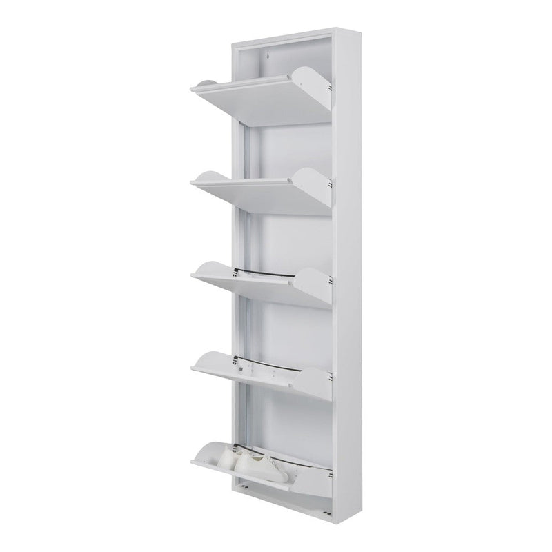 Schoenenkast BILLY 5 Staal Wit 50x15x169cm Spinder Design-Schoenenrekken-Spinder