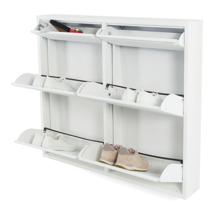 Schoenenkast BILLY 6 Staal Wit 98x15x86cm Spinder Design-Opbergkasten-Spinder