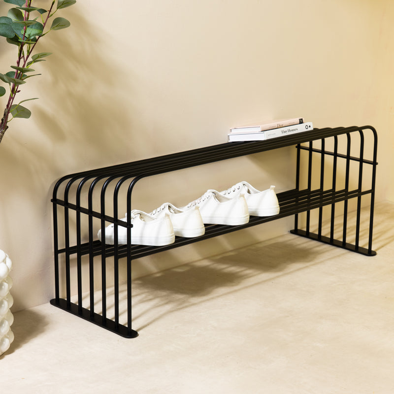Schoenenrek GRID 100 Staal Zwart 100x34x40.5cm Spinder Design-Schoenenrekken-Spinder
