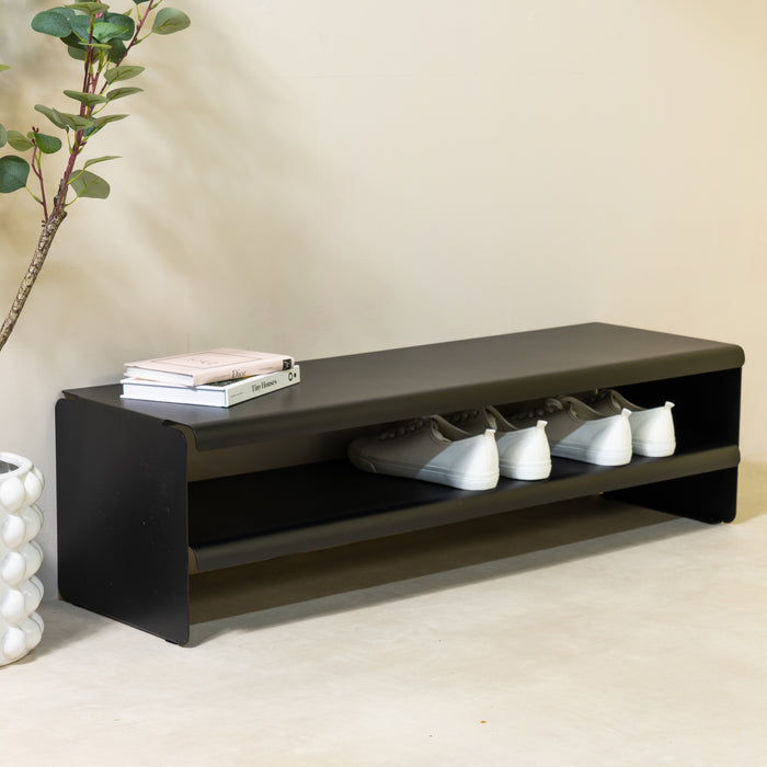 Schoenenrek LINEA 100 Staal Zwart 101.5x31x28cm Spinder Design-Schoenenrekken-Spinder