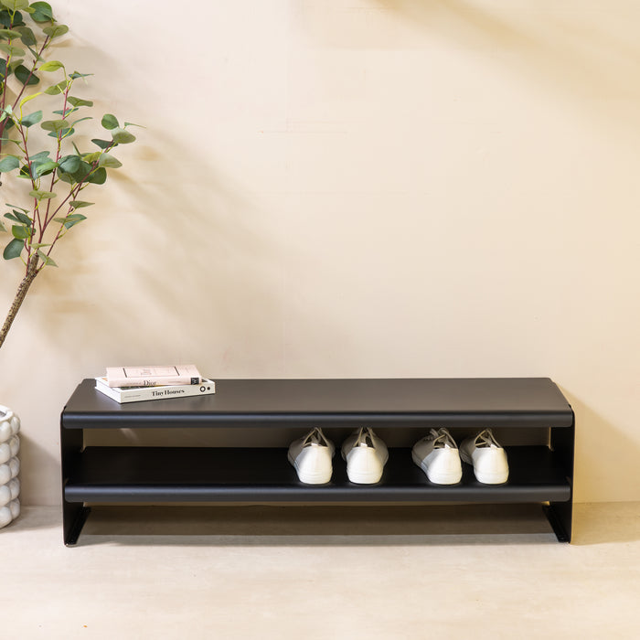 Schoenenrek LINEA 100 Staal Zwart 101.5x31x28cm Spinder Design-Schoenenrekken-Spinder