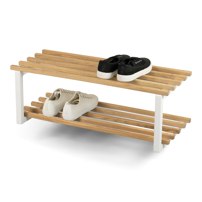 Schoenenrek MARCO Staal Wit Eiken 71x34x26cm Spinder Design-Schoenenrekken-Spinder