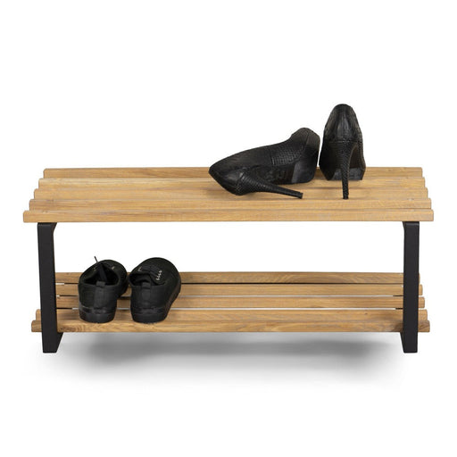Schoenenrek MARCO Staal Zwart Eiken 71x34x26cm Spinder Design-Opbergkasten-Spinder