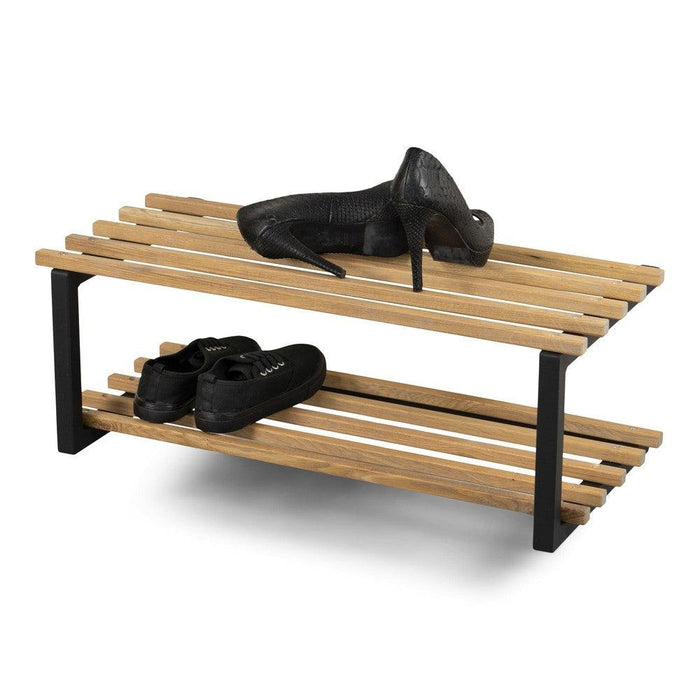 Schoenenrek MARCO Staal Zwart Eiken 71x34x26cm Spinder Design-Schoenenrekken-Spinder