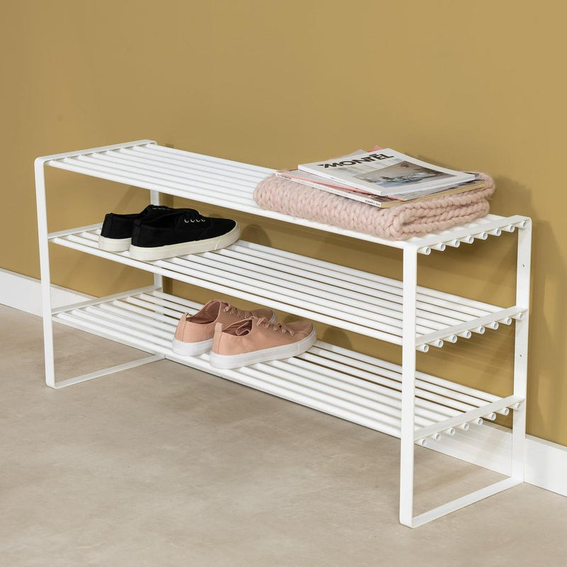 Schoenenrek REX SR 2 100cm Staal Wit 100x29x48.5cm-Schoenenrekken-Spinder