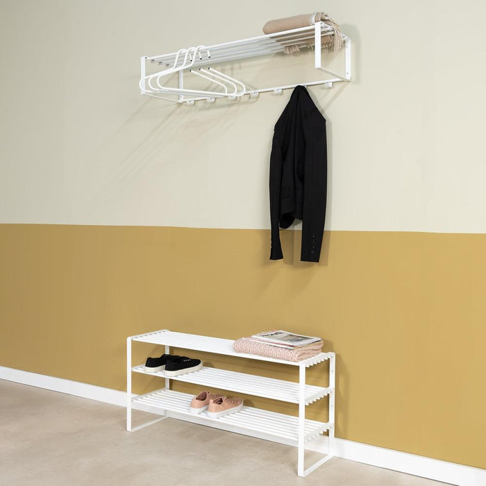 Schoenenrek REX SR 2 - 100cm Staal Wit 100x29x48.5cm-Schoenenrekken-Spinder
