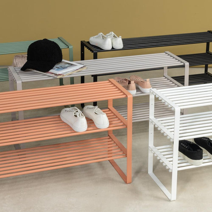 Schoenenrek REX SR 2 - 100cm Staal Wit 100x29x48.5cm-Schoenenrekken-Spinder