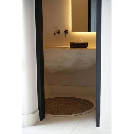 Seagrass & Katoen Rond Tapijt - Naturel Wit - 100-Ronde vloerkleden-Bazar Bizar