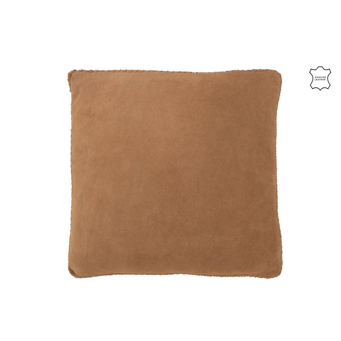 Sierkussen Bruin Leer 45 cm - Leer,polyester-Kussens-J-Line