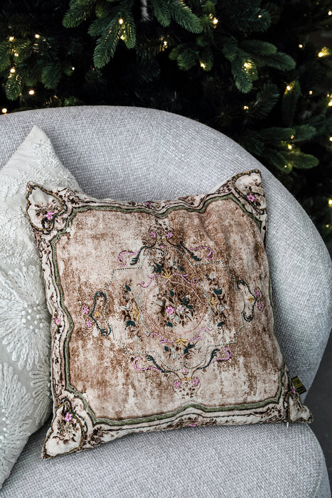 Sierkussen Khatie Katoen Bruin Embroider-Kussens-PTMD