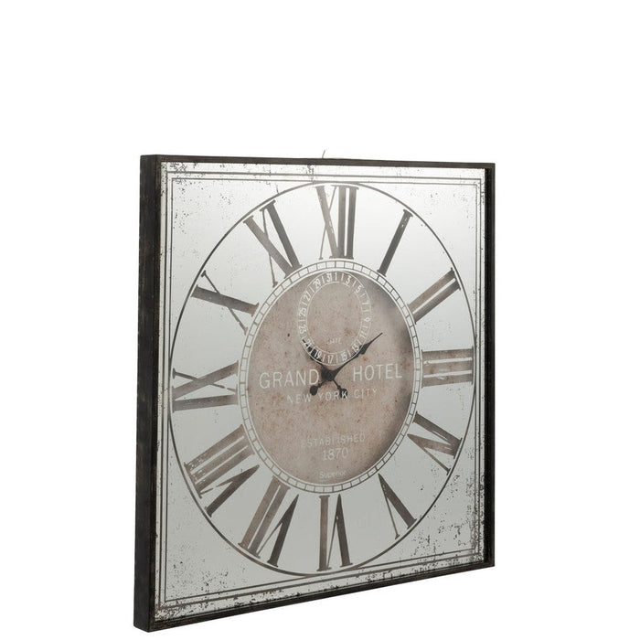 Spiegel Bruin Mdf Vierkant 100 cm 99.5x99.5x6.5 cm-Klokken-J-Line