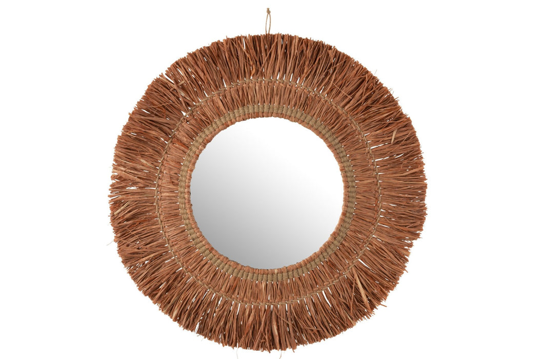 Spiegel Bruin Mirror Rond 62 cm 61.5x61.5x2.5 cm-Spiegels-J-Line
