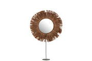 Spiegel Bruin Mirror Rond 9x41 cm-Spiegels-J-Line