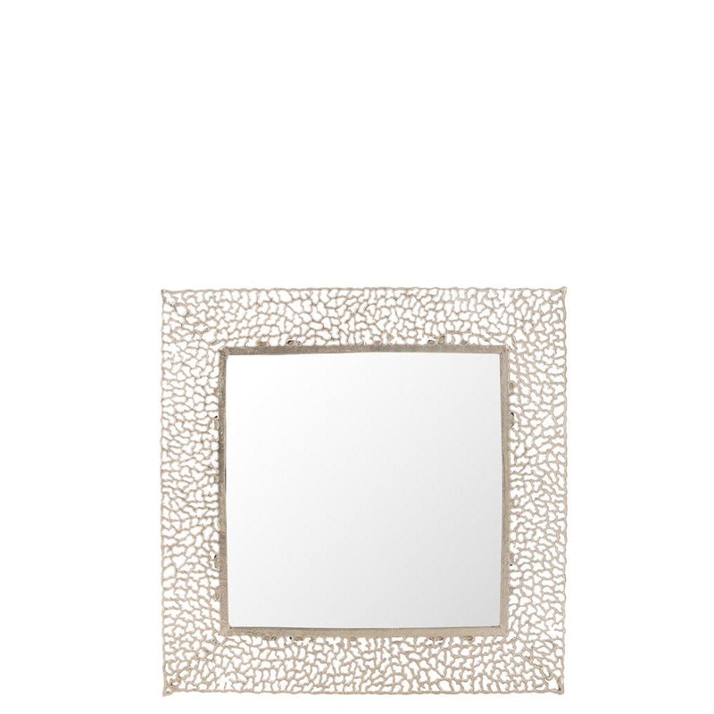 Spiegel Champagne Metaal Vierkant 71 cm 71x71x1 cm-Spiegels-J-Line