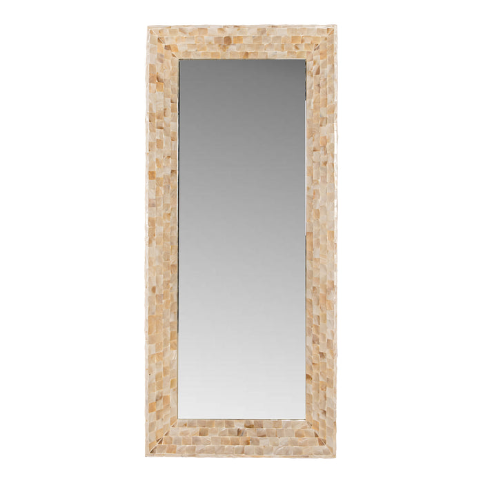 Mirrors Chelsae Cream Poly Rectangular Shell Mirror