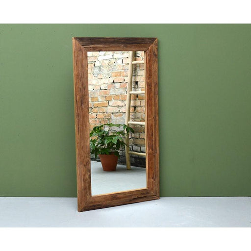 Spiegel Erosie Teakhout Naturel hout 80x4 cm 10630-Spiegels-Livingfurn