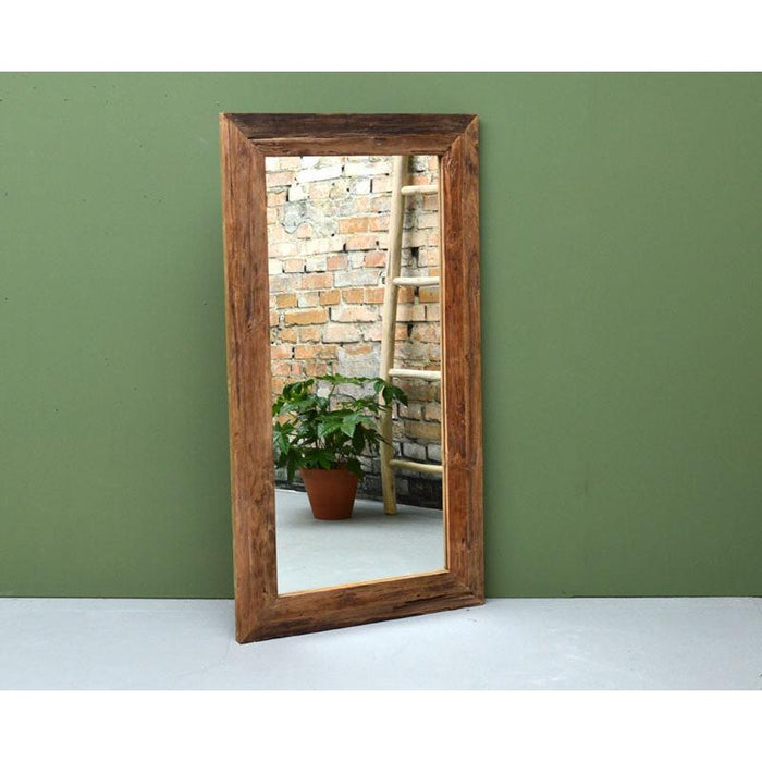 Spiegel Erosie Teakhout Naturel hout 80x4 cm-Spiegels-Livingfurn