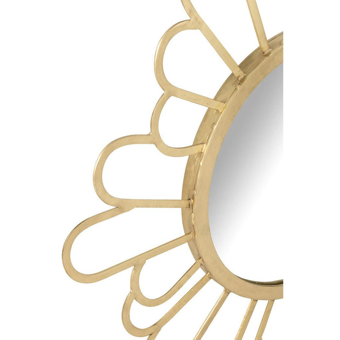 Spiegel Flower Metaal/Spiegel Goud 3x90x90 cm-Spiegels-J-Line