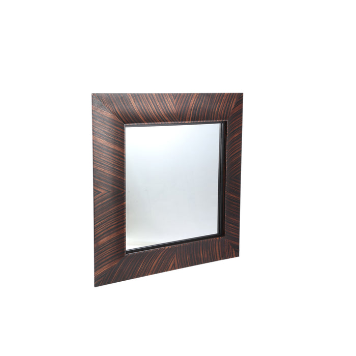 Mirrors Gezzy Brown Wood Veneer Mirror Curl Frame Square