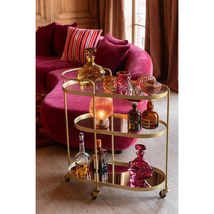 Spiegel Goud Mdf Ovaal 33x71 cm-Spiegels-J-Line