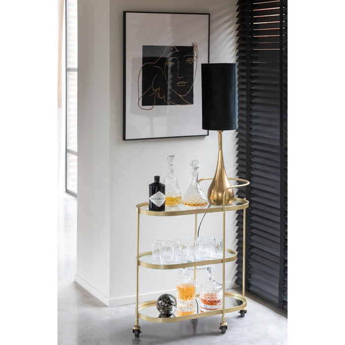 Spiegel Goud Mdf Ovaal 33x71 cm-Spiegels-J-Line