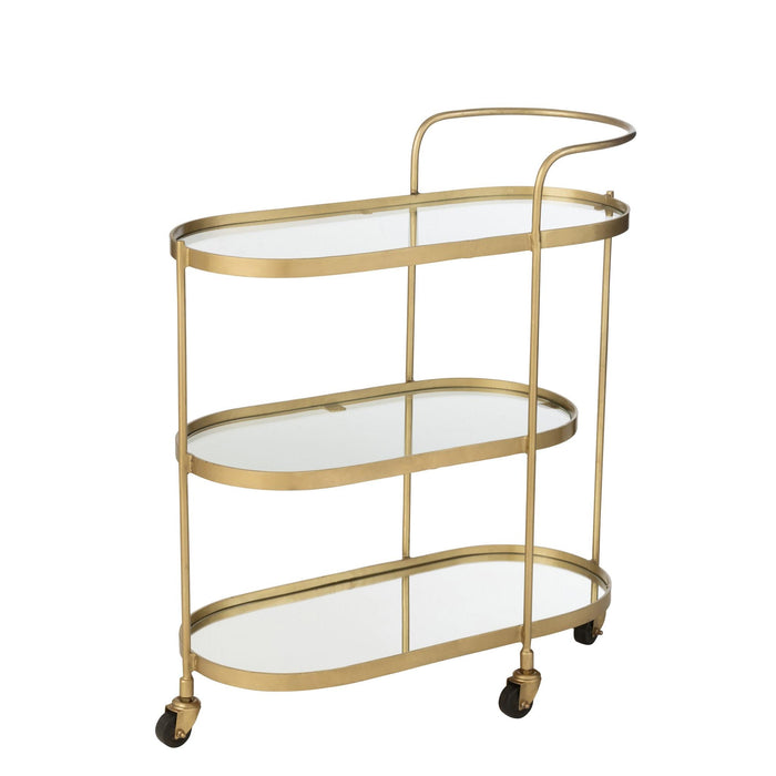 Spiegel Goud Mdf Ovaal 33x71 cm-Spiegels-J-Line