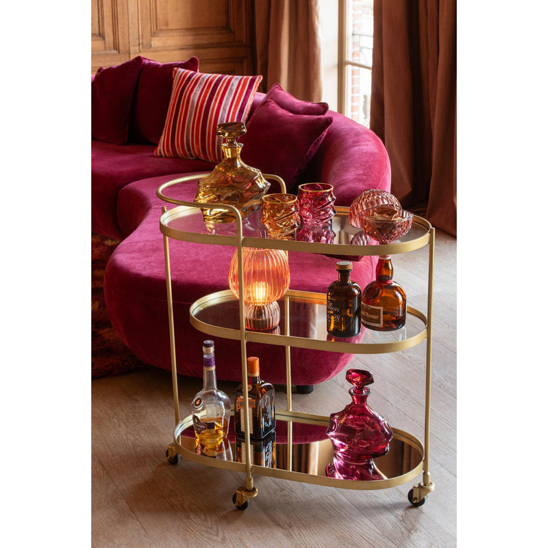 Spiegel Goud Mdf Ovaal 33x71 cm-Spiegels-J-Line