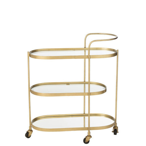 Spiegel Goud Mdf Ovaal 33x71 cm-Spiegels-J-Line