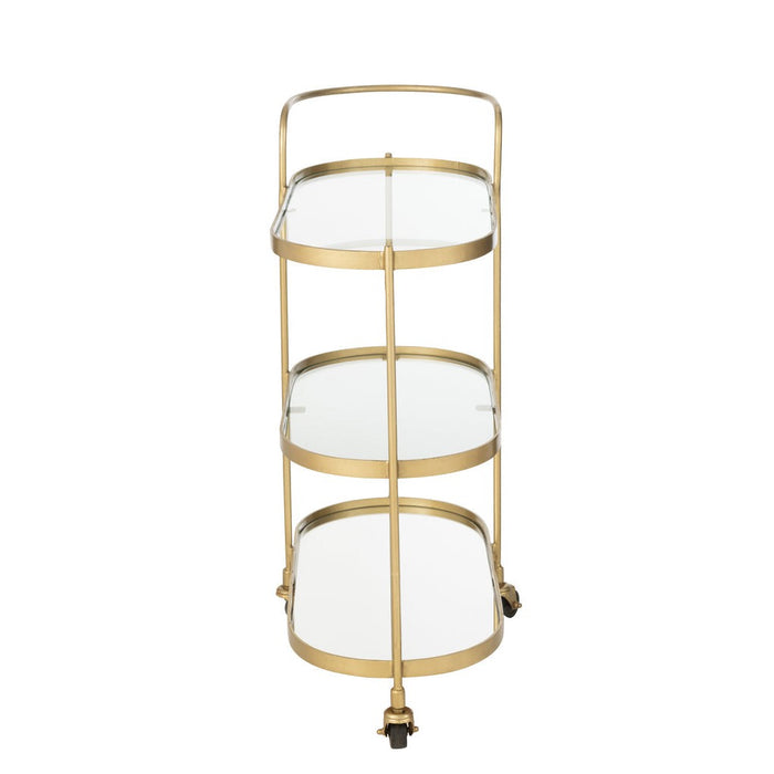Spiegel Goud Mdf Ovaal 33x71 cm-Spiegels-J-Line