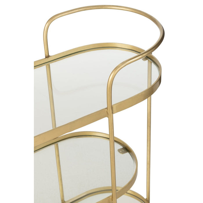 Spiegel Goud Mdf Ovaal 33x71 cm-Spiegels-J-Line