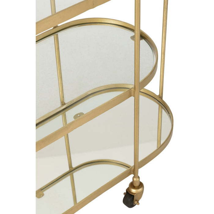 Spiegel Goud Mdf Ovaal 33x71 cm-Spiegels-J-Line