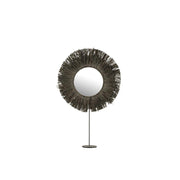 Spiegel Grijs Metaal Rond 9x41 cm-Spiegels-J-Line