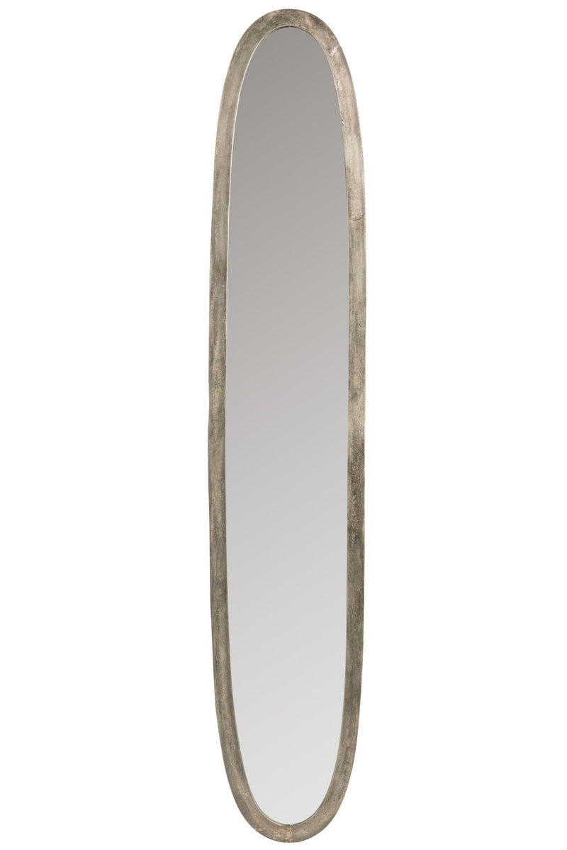 Spiegel Grijs Mirror Ovaal 34x180 cm-Spiegels-J-Line