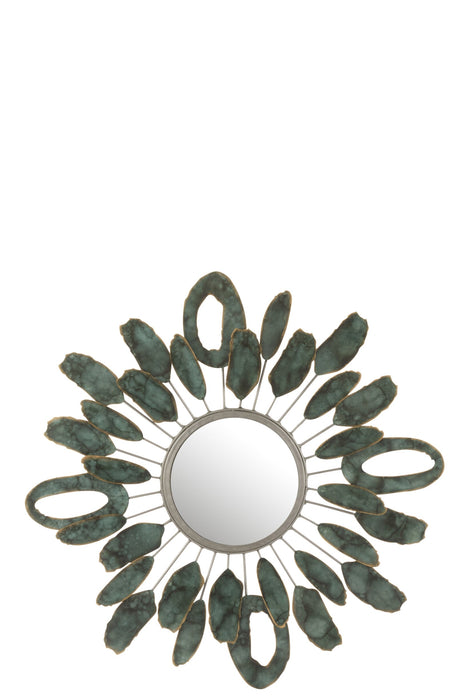 Spiegel Groen Mirror Ovaal 61 cm 61x61x6 cm-Spiegels-J-Line