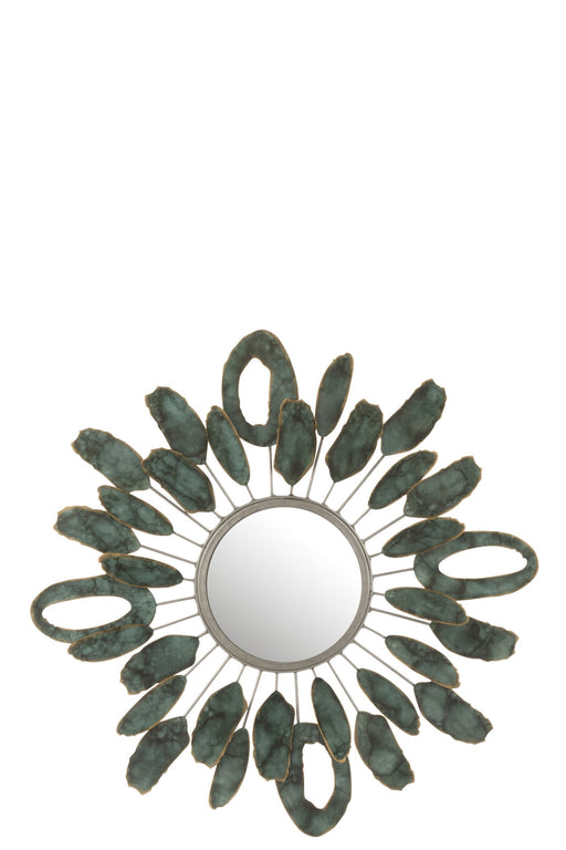 Spiegel Groen Mirror Ovaal 61 cm 61x61x6 cm-Spiegels-J-Line