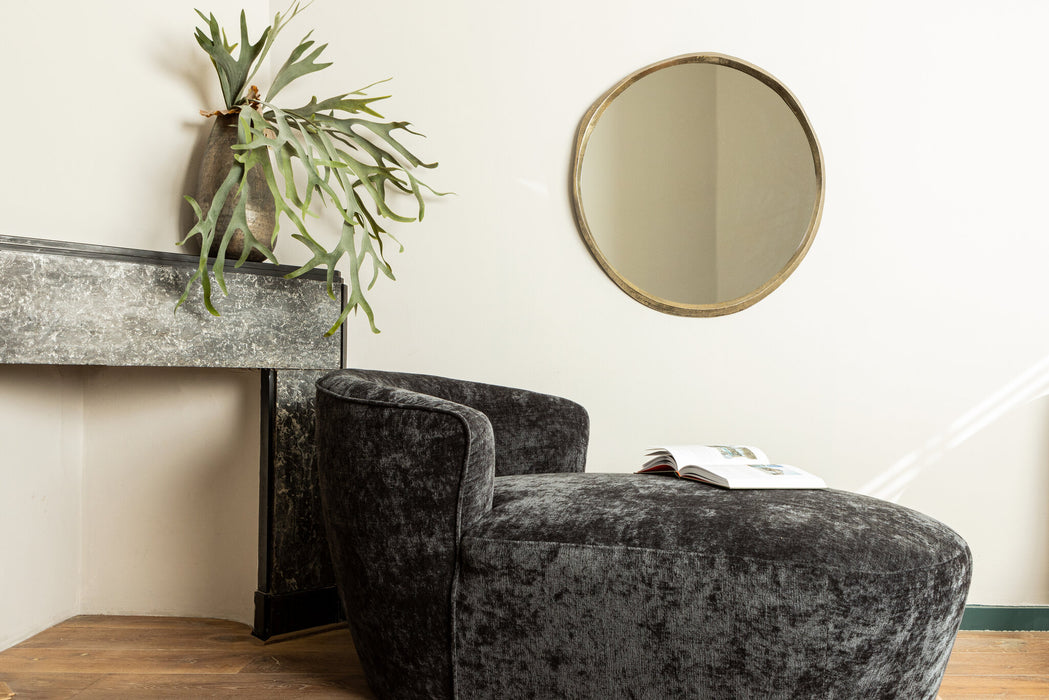 Mirrors Limera Brass Aluminum Round Mirror Irregular Border S