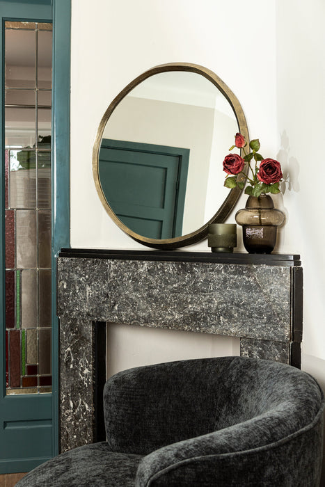 Mirrors Limera Brass Aluminum Round Mirror Irregular Border S