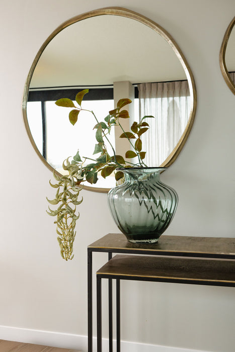 Mirrors Limera Brass Aluminum Round Mirror Irregular Border S