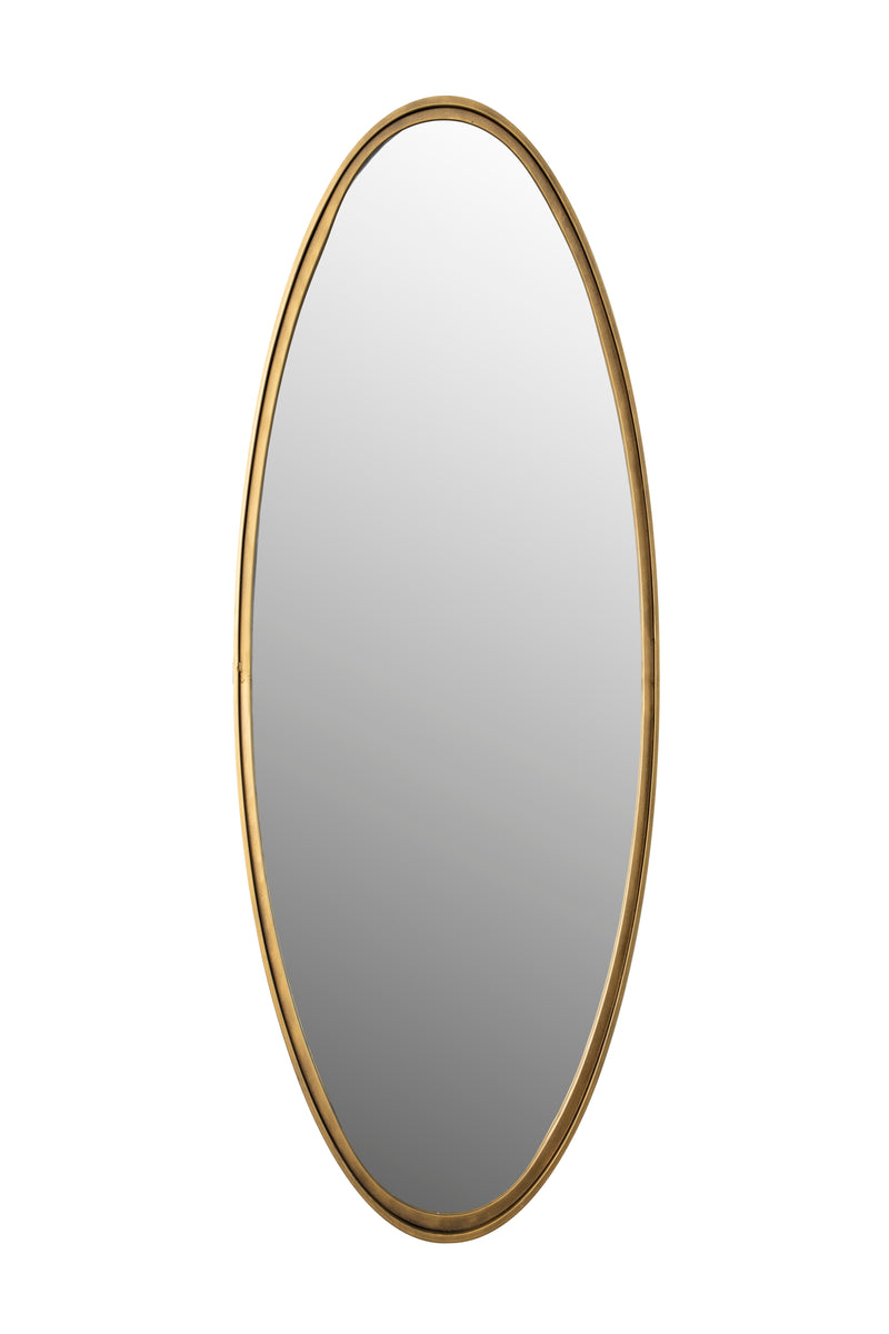 Spiegel Matz Oval L Antique Brass Metaal Bronze 60x160 cm-Spiegels-Creating Home