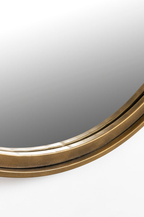 Spiegel Matz Oval M Antique Brass Metaal Bronze 60x80 cm-Spiegels-Creating Home