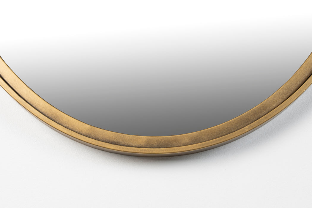 Spiegel Matz Oval M Antique Brass Metaal Bronze 60x80 cm-Spiegels-Creating Home