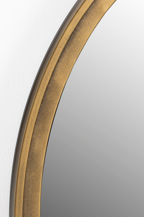 Spiegel Matz Rond Antique Brass Metaal Bronze Ø60x2.7 cm-Spiegels-Creating Home