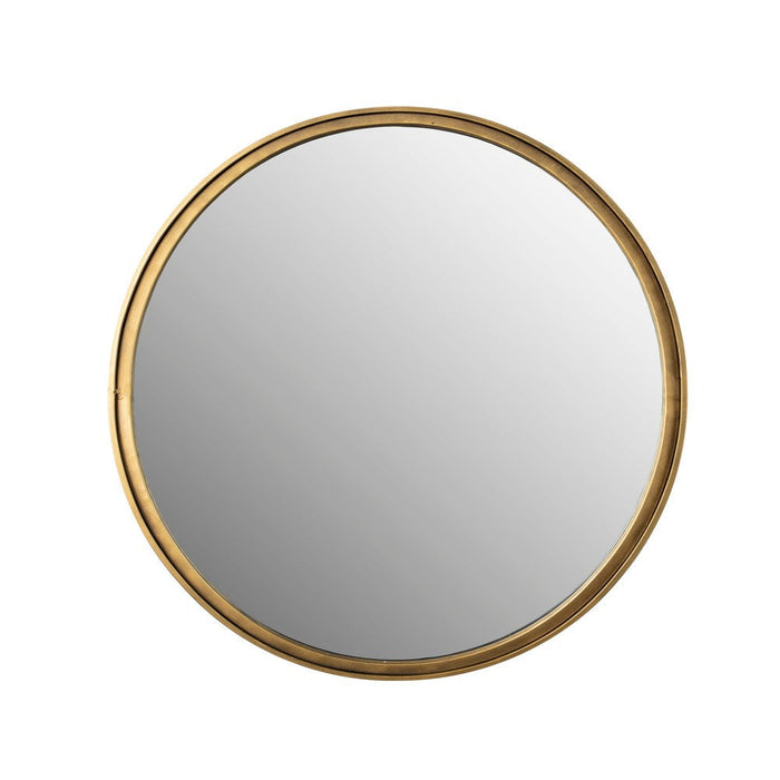 Spiegel Matz Rond Antique Brass Metaal Bronze Ø60x2.7 cm-Spiegels-Creating Home