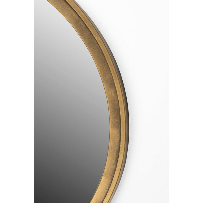 Spiegel Matz Rond Antique Brass Metaal Bronze Ø60x2.7 cm-Spiegels-Creating Home
