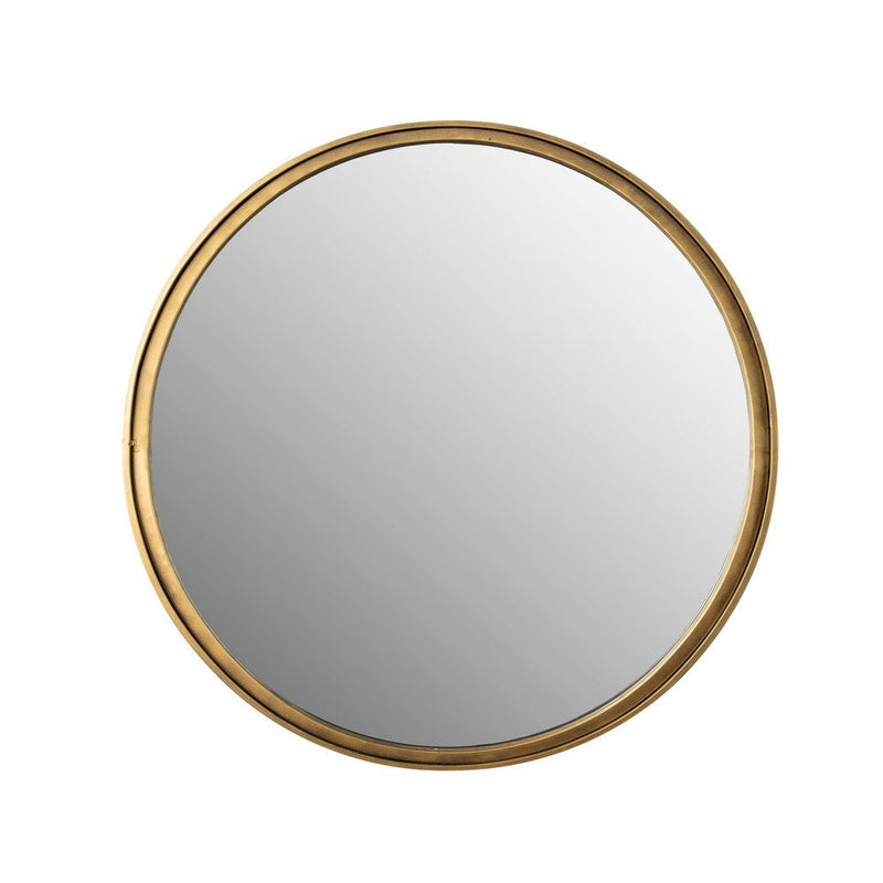 Spiegel Matz Rond Antique Brass Metaal Bronze Ø60x2.7 cm-Spiegels-Creating Home