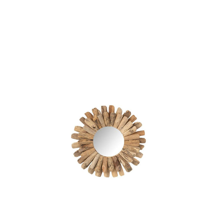 Spiegel Naturel Mdf Rond 42 cm 42x42x5 cm-Spiegels-J-Line
